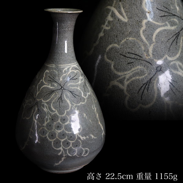 朝鮮美術 李朝 高麗青磁 象嵌花文 徳利 時代箱付 V R7220 Yahoo!