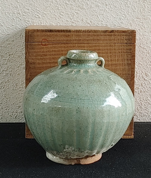 茶道具 宋胡禄 耳付花入宋古録 宗伴書付 共箱☆時代物