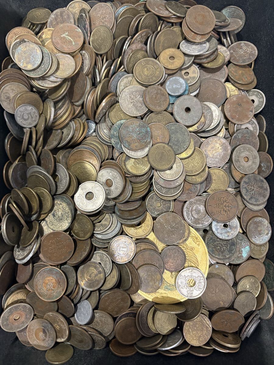 銀貨 古銭 硬貨 日本古銭 雑銭まとめ 2.0kg以上 銀貨 古銭 硬貨 日本古銭
