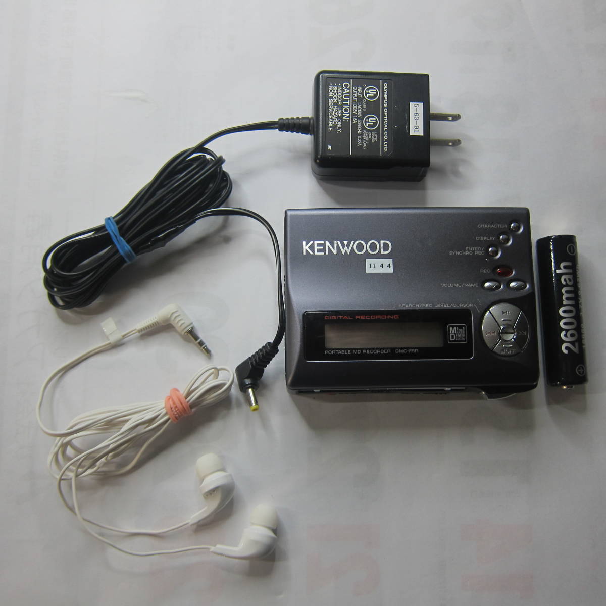 KENWOOD MDポータブルレコーダー DMC-F5R 新充電池付 動作確認品 11-4