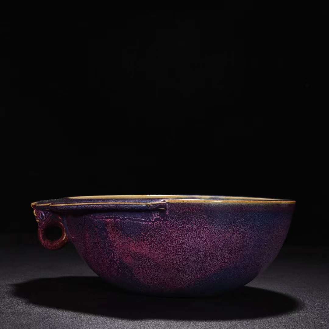 中国骨董宋金時代鈞窯湯呑二客径 希少品