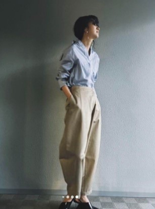 美品 Nala cocoon chino pants ナラ コクーン チノパンツ ベージュ M