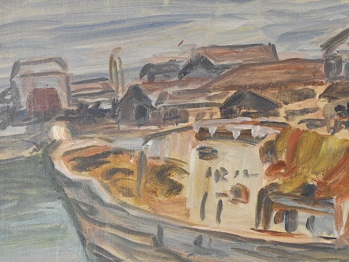 野口弥太郎 画伯 富士の見える風景 水彩画 色紙サイズ 豪華フレーム 真作