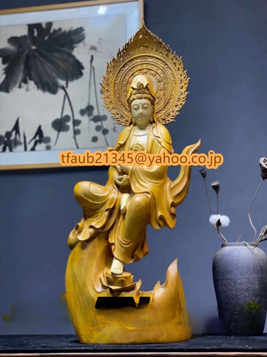 木彫 自在觀音像 2024 自在観音菩薩 観音菩薩 観世音菩薩 仏教美術