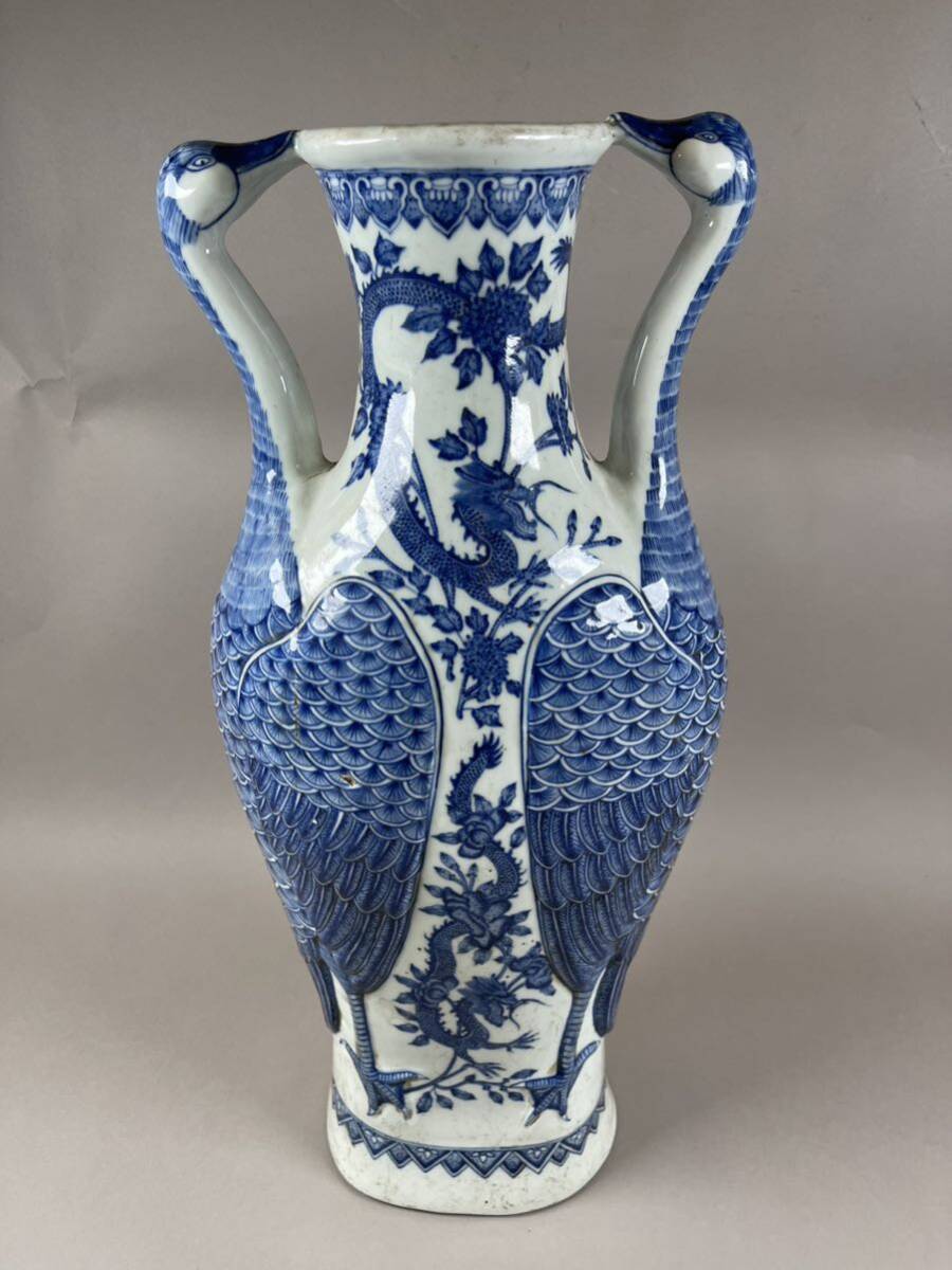 中国古玩 大明萬暦年製 色絵 鳳凰龍紋図 花器 花瓶(明)｜売買