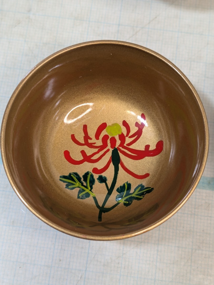 未使用 5種類 4セット 20客 会津塗 会津漆器 酒器 菊 菖蒲