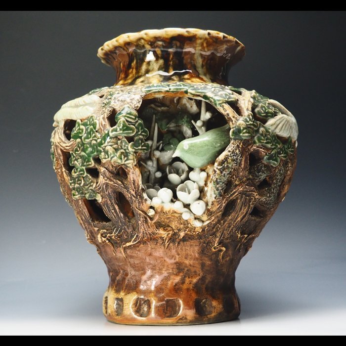 鍋島焼 青山窯 鍋島青山 色鍋島壷 壺 高さ46㎝ 飾り壷