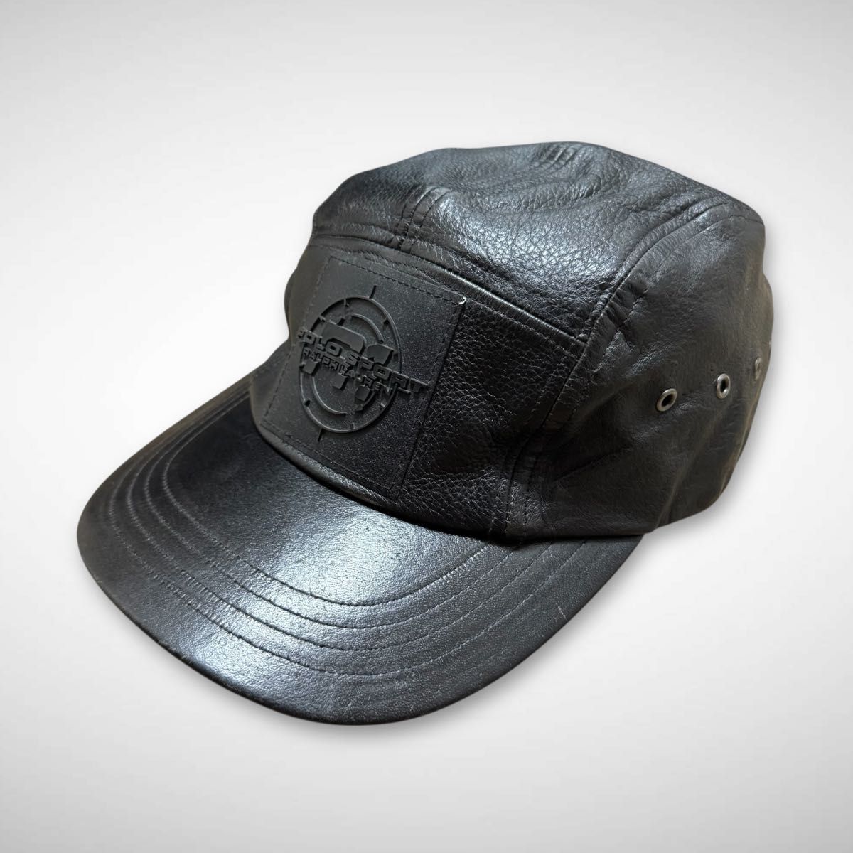 90s ビンテージ ポロスポーツ ブラックレザーキャップPOLO SPORT