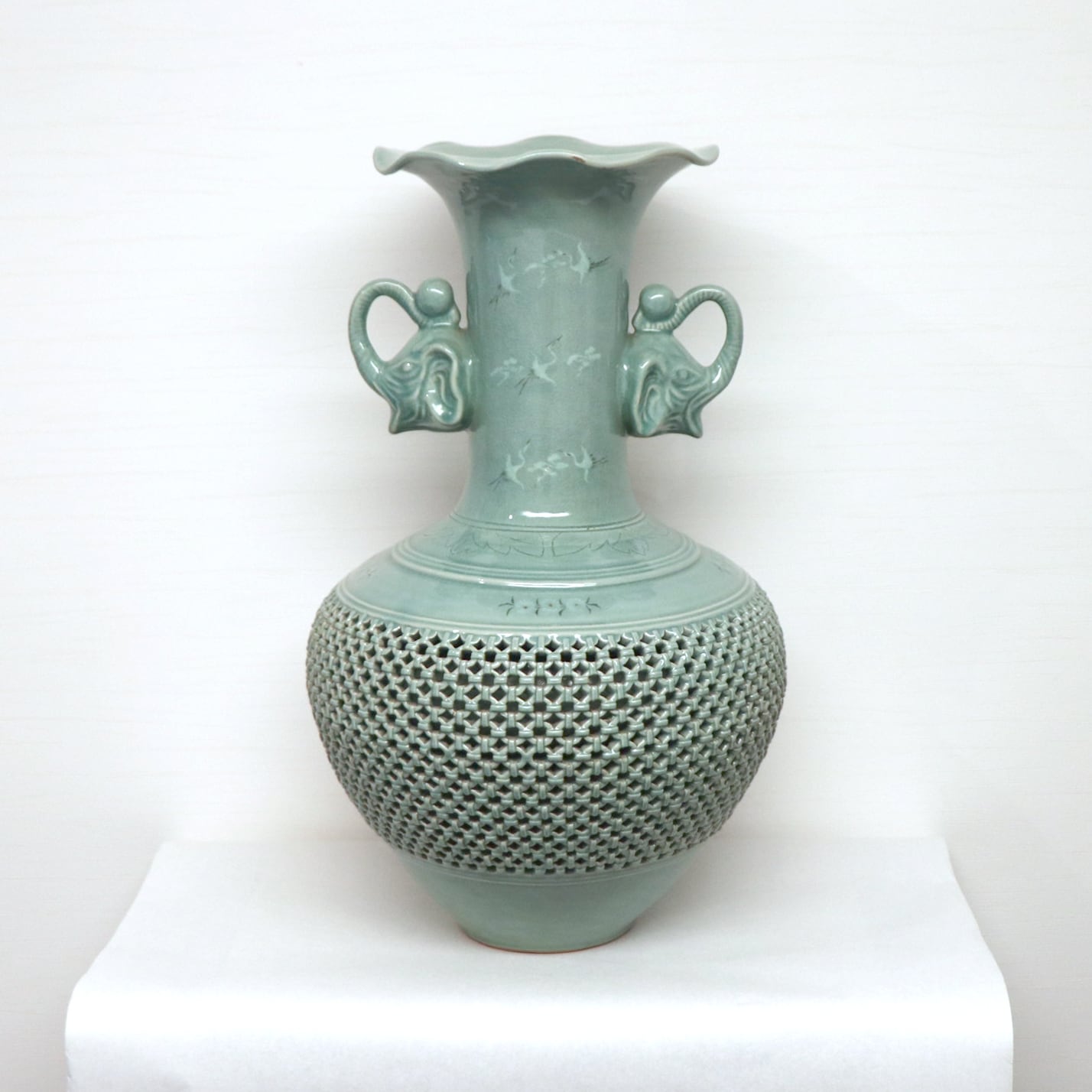 高麗青磁 青山作 高麗青磁 大型 壺 花器