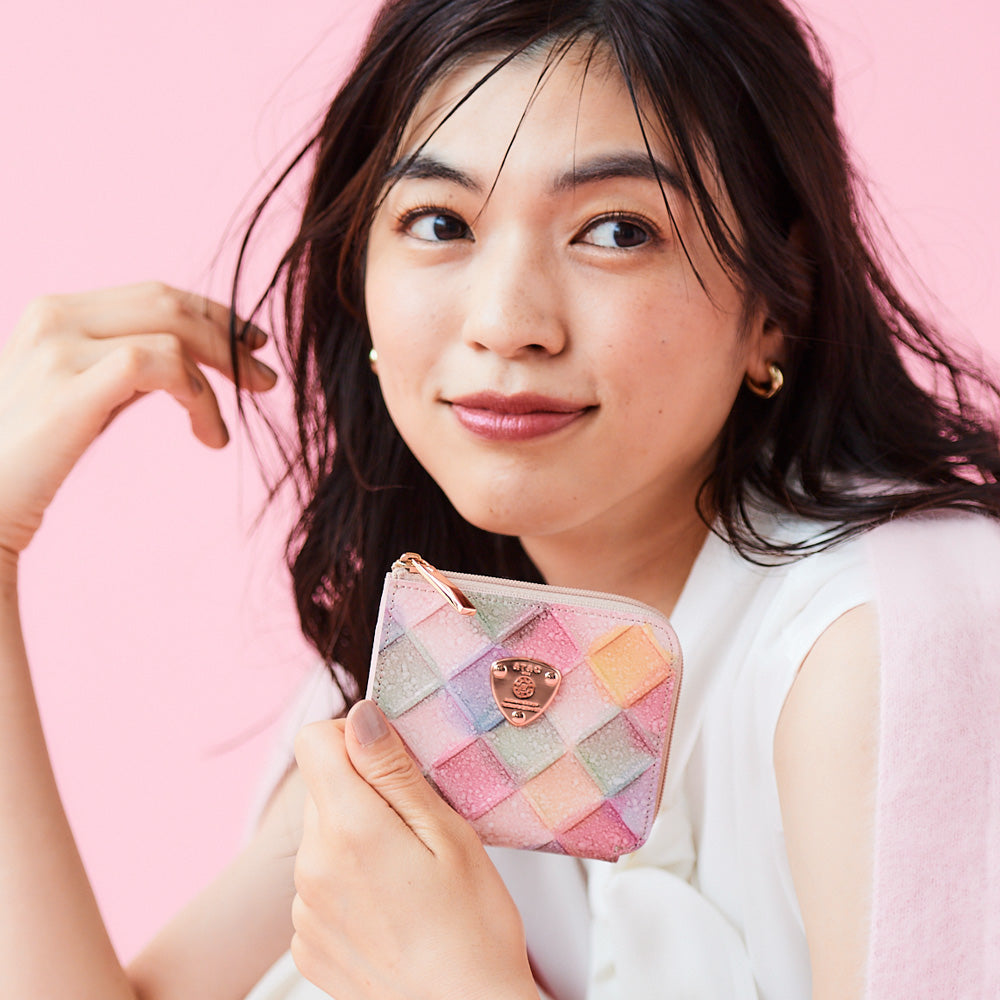 ATAO ミリモブロックパーティシャングリラピンク折り財布