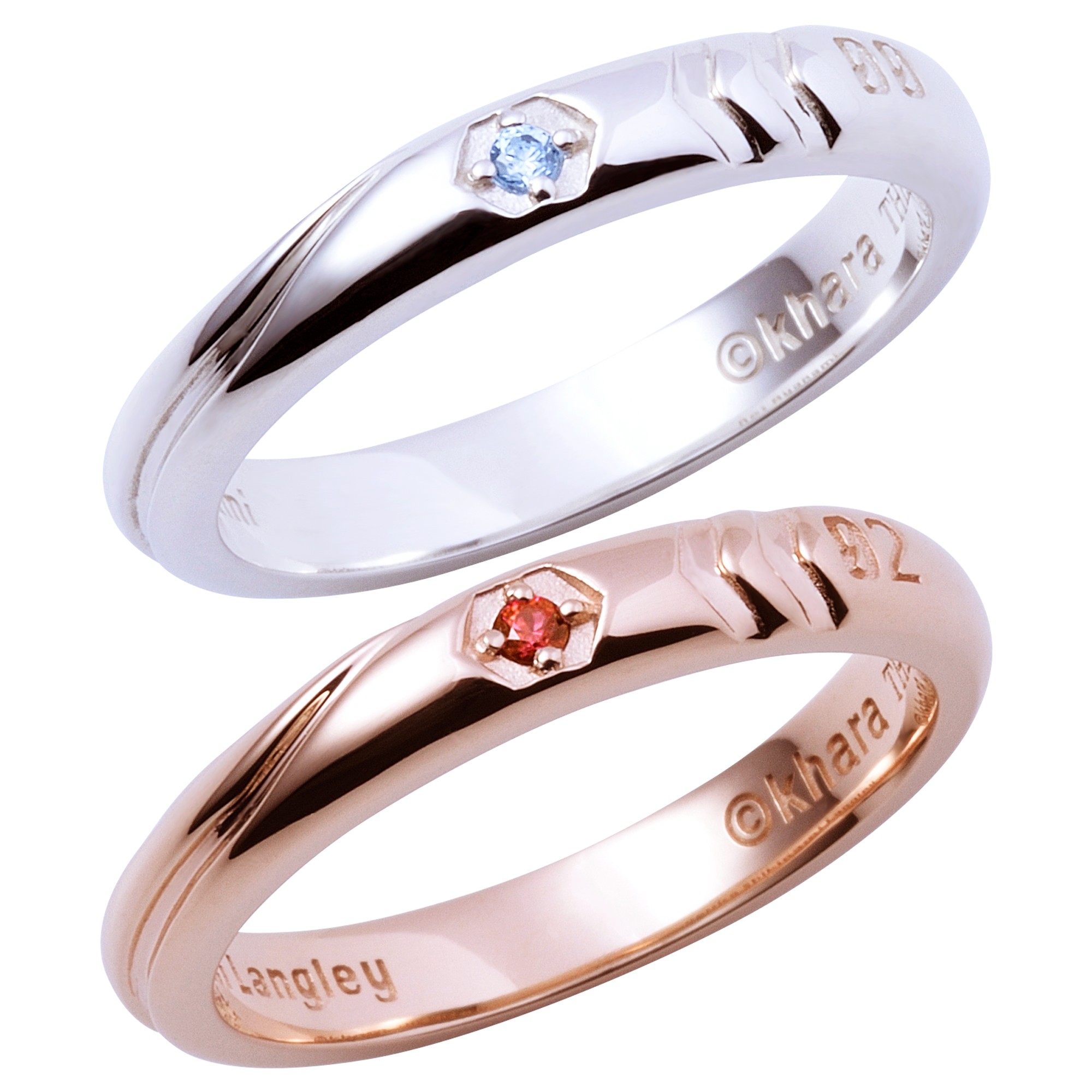 エヴァンゲリオン 零号機 レイ& 2号機 アスカ シルバー ペア リング