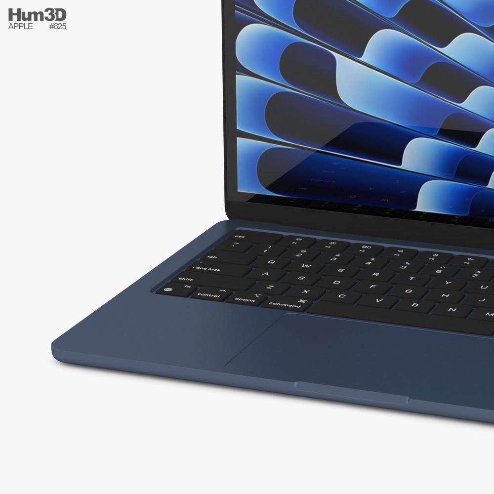 Apple MacBook Air 13 inch M3 2024 Midnight 3D model - Download