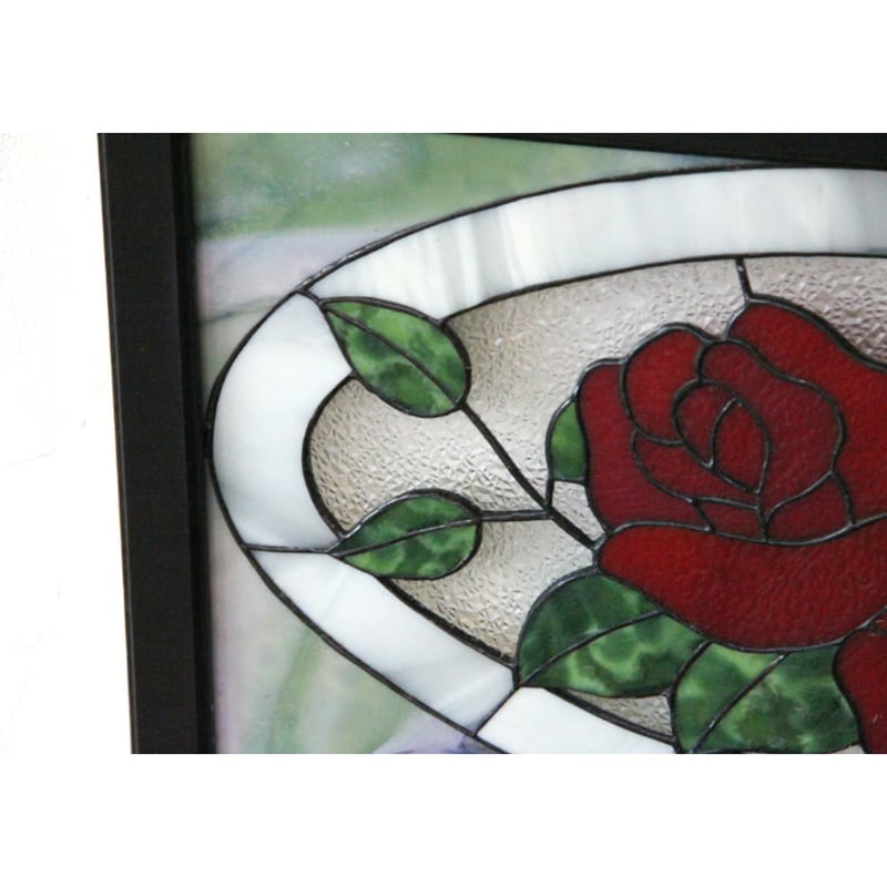 オリジナルステンドグラス『薔薇の額・赤』 | shop煌LaLa