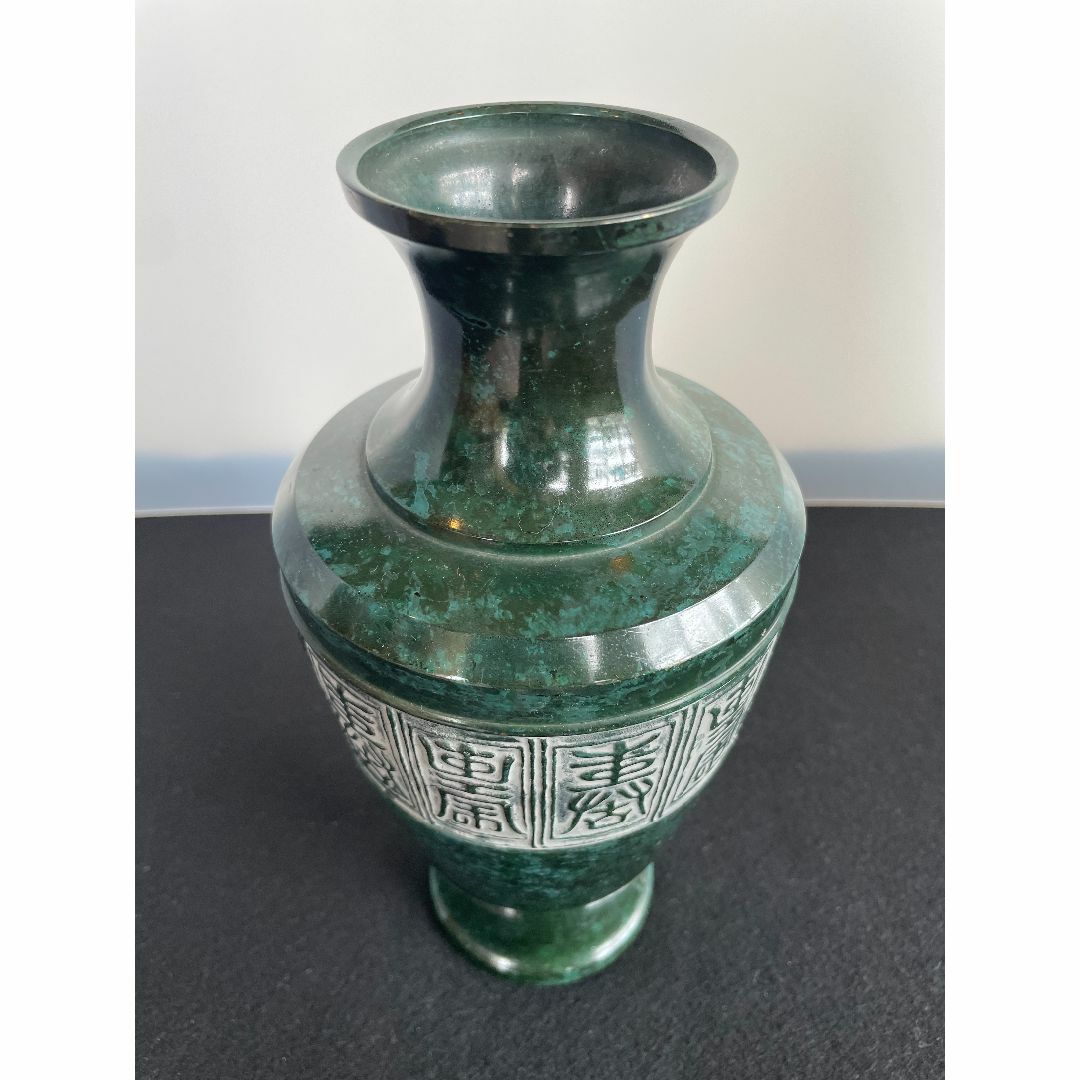 祖父蔵出品 中国 清時代 在銘手描き花瓶 美術品DE1033A6-3 祖父蔵