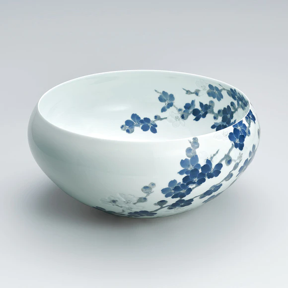 谷中耀子 染付 鉢 径22.3cm 高11.3cm個展作品 谷中耀子 染付 鉢 径22.3