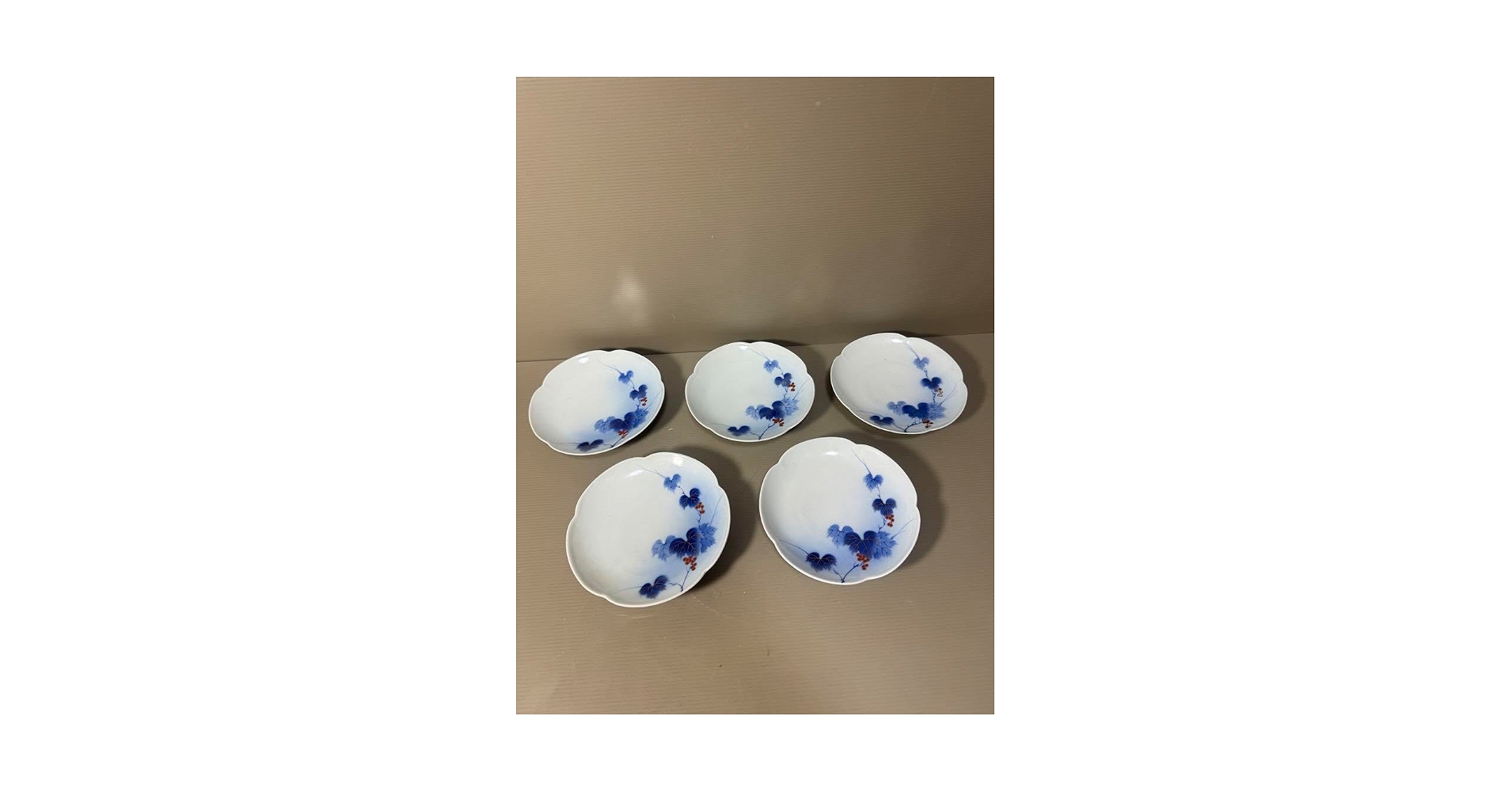 2210 有田焼 芳祥堂特製 葡萄瑠璃 湯呑蓋付 5客 2210 有田焼 芳祥堂