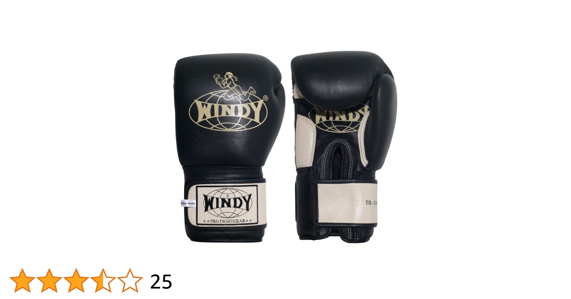 本革製WINDYボクシンググローブ 8oz 黒 キックボクシング NP WINDY