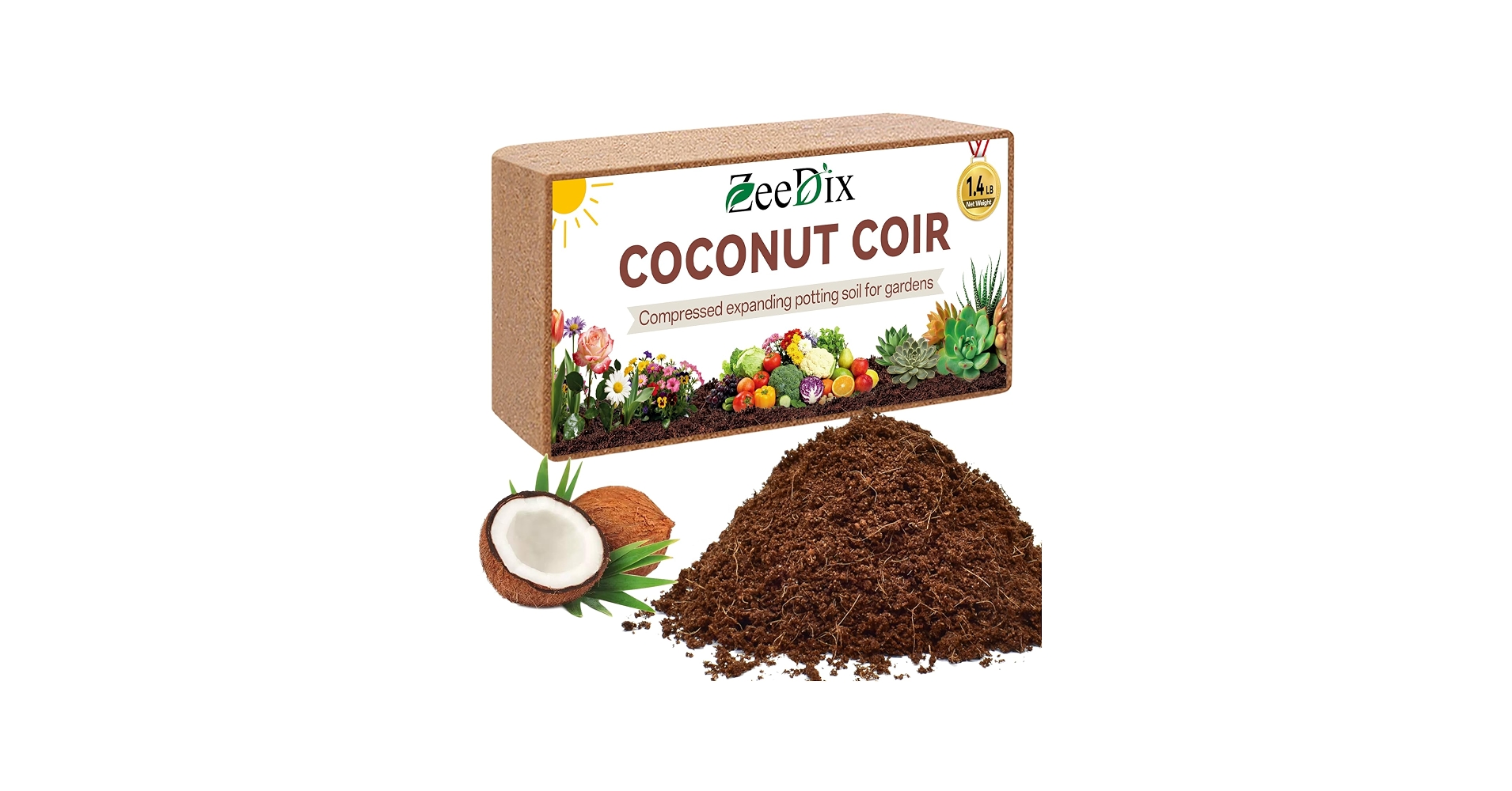 Amazon.com : ZeeDix 1 Pack Coco Coir Brick, 100% Organic