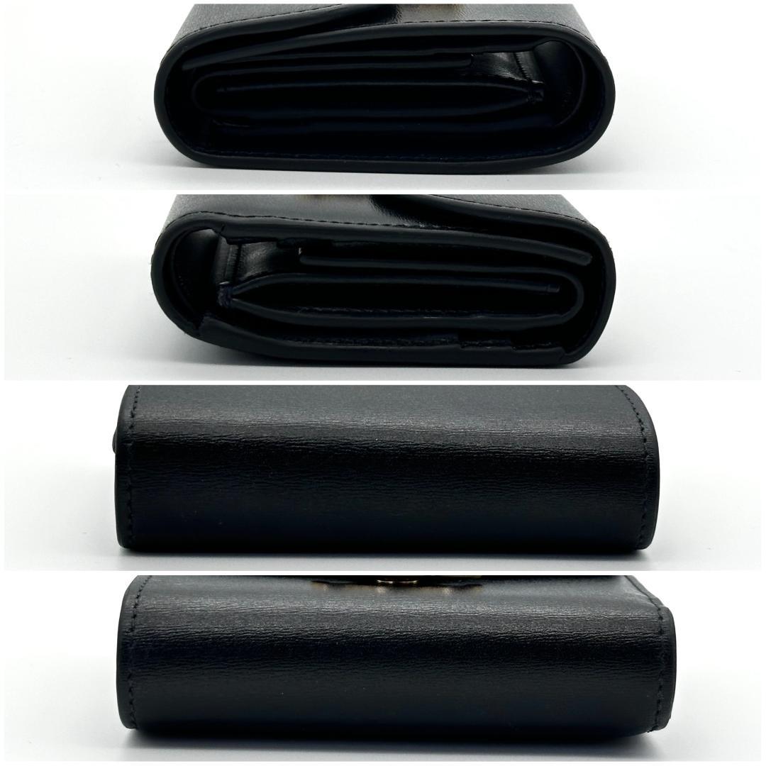 【極美品】セリーヌ　トリオンフ　スモール フラップウォレット 折財布　黒