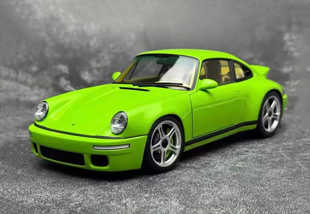 ポルシェ911風1\18スケールモデルミニカー ライムグリーン ミニカー 1/18 ポルシェ 911 （930）ターボ 3.0 1978 グリーンメタ色
