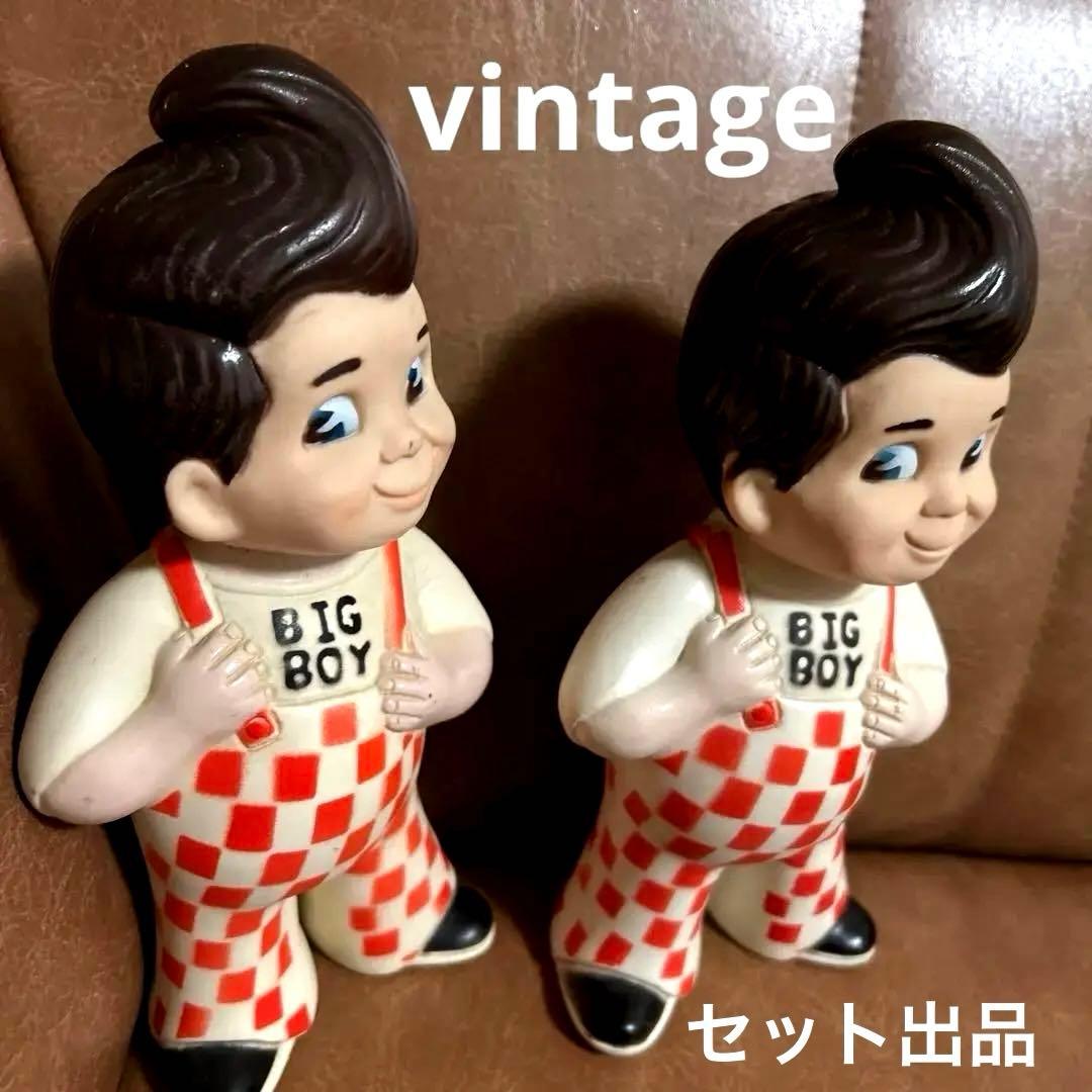 ビンテージ*1973年製 ビッグボーイ貯金箱　Big Boy 二体アメリカン雑貨 bigboy 1973年製 ビッグボーイ 貯金箱 COINBANK BIG BOY（ビッグ