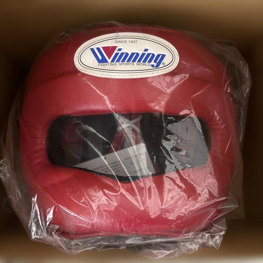新品未使用、winningフルフェイスヘッドギアＬサイズ、レッド Amazon | 【Winning/ウイニング】 ヘッドギア フルフェイスタイプ L